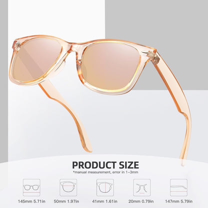 Polarized Sunglasses for Women Men Classic Retro Square Frame Driving Trendy Sun Glasses UV Protection