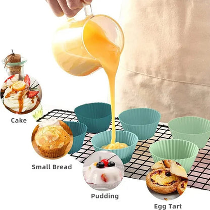 12/24PCS Silicone Cake Mold Round Muffin Cupcake Baking Molds Reusable DIY Cake Decorating Silicon Mould Tools Baking Accessories