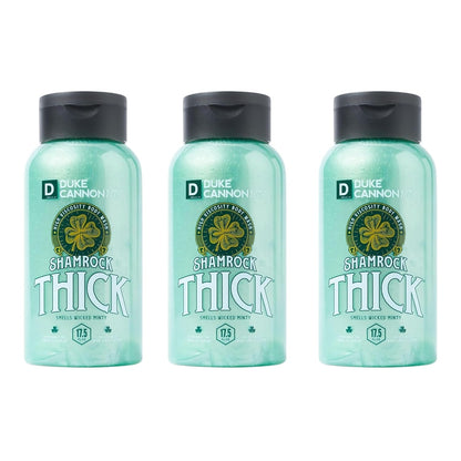 Duke Cannon Shamrock THICK Wicked Minty Body Wash – Extra-Thick, Hydrating Men'S Body Wash with Refreshing Mint Scent, 17.5 Oz (Pack of 3)