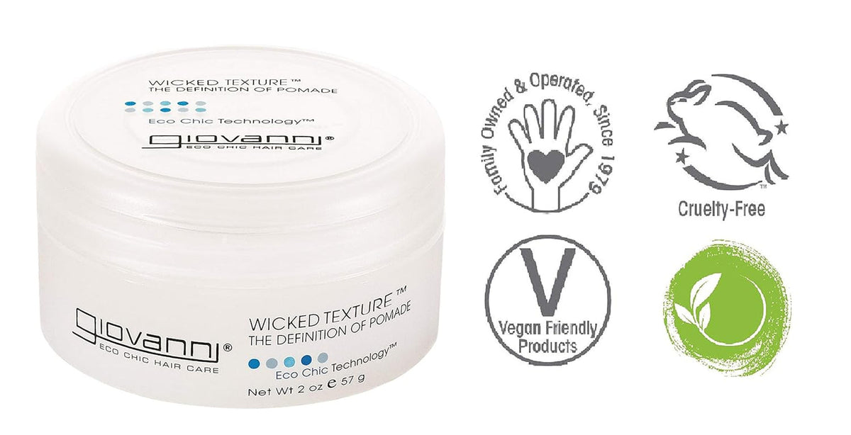 Wicked Texture the Definition of Pomade - Styling Hair Pomade, Helps to Shape Hair & Smooth Texture, Water Based Pomade That Washes Out Easily, Vegan, Paraben Free, Color Safe - 2 Oz