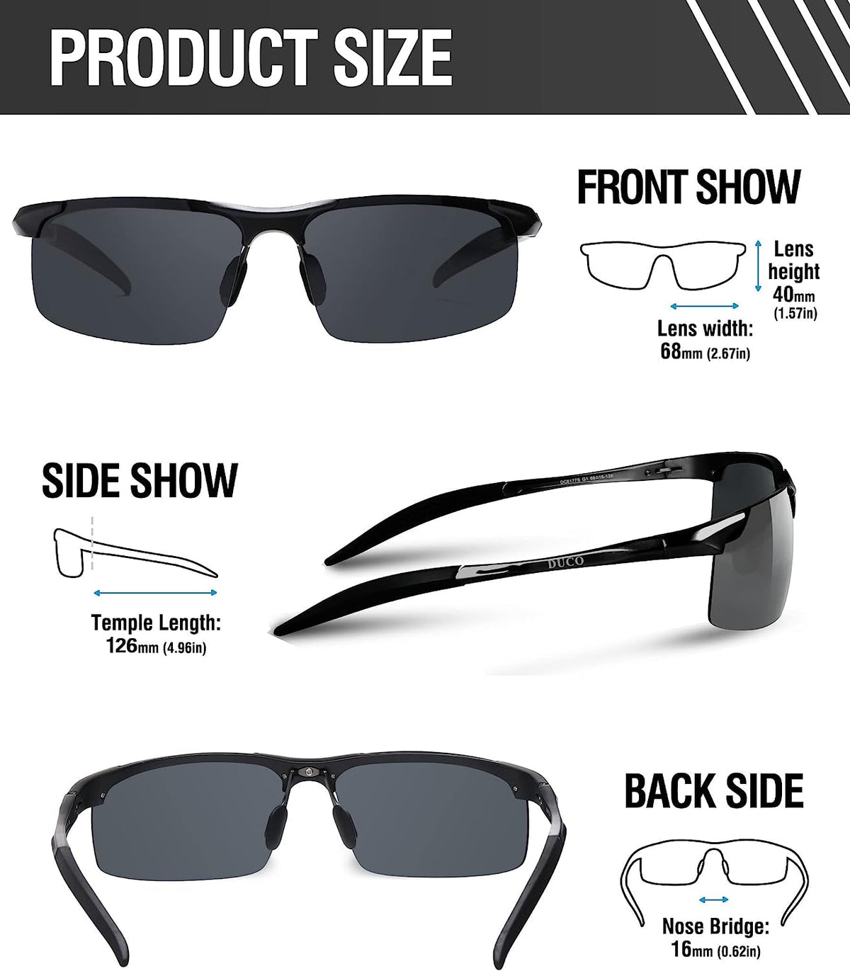Mens Sports Polarized Sunglasses UV Protection Sunglasses for Men 8177s