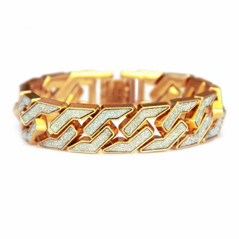 Miami Curb Cuban Bracelet for Men Gold Silver Hip Hop Iced Out Paved Rhinestones CZ Rapper Bracelet Jewelry
