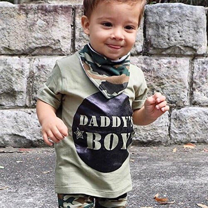 Summer Toddler Infant Boy Clothes Short Sleeve T Shirts Tops Camouflage Shorts Set Cute Baby Boy Outfits