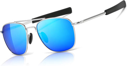 Men's Military Style Polarized Pilot Aviator Sunglasses Bayonet Temples