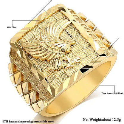 Punk Rock Eagle Men 's Ring Luxury Gold / Silver Color Size 7-13 Finger Jewelry