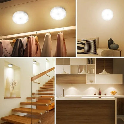 Rechargeable USB Motion Sensor Night Light Smart Motion Detection LED Closet Cabinet Lights LED Emergency Recharging Lights for Bedroom Kitchen Hallways Bathroom for Halloween Christmas Birthday Family Party Making Atmosphere Lights (1/2/3/6 Pack)
