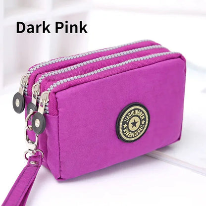 Fashion Women Wallet Credit Card Key Phone Holder Zipper Purses and Handbags Designer Wristlet Waterproof Nylon Clutch Bag Coin Purse