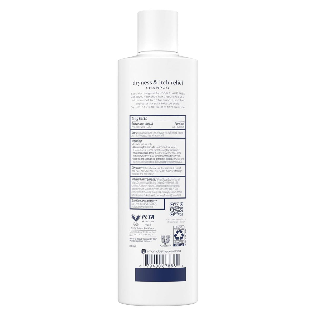 Damage Therapy Derma Shampoo Dryness + Itch for Flaky Scalp with Pyrithione Zinc and Coconut Oil 12 Fl Oz