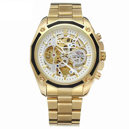 Top Forsining Mechanical Watches Automatic Men's Skeleton Waterproof Stainless Steel Watch Relogio Masculino