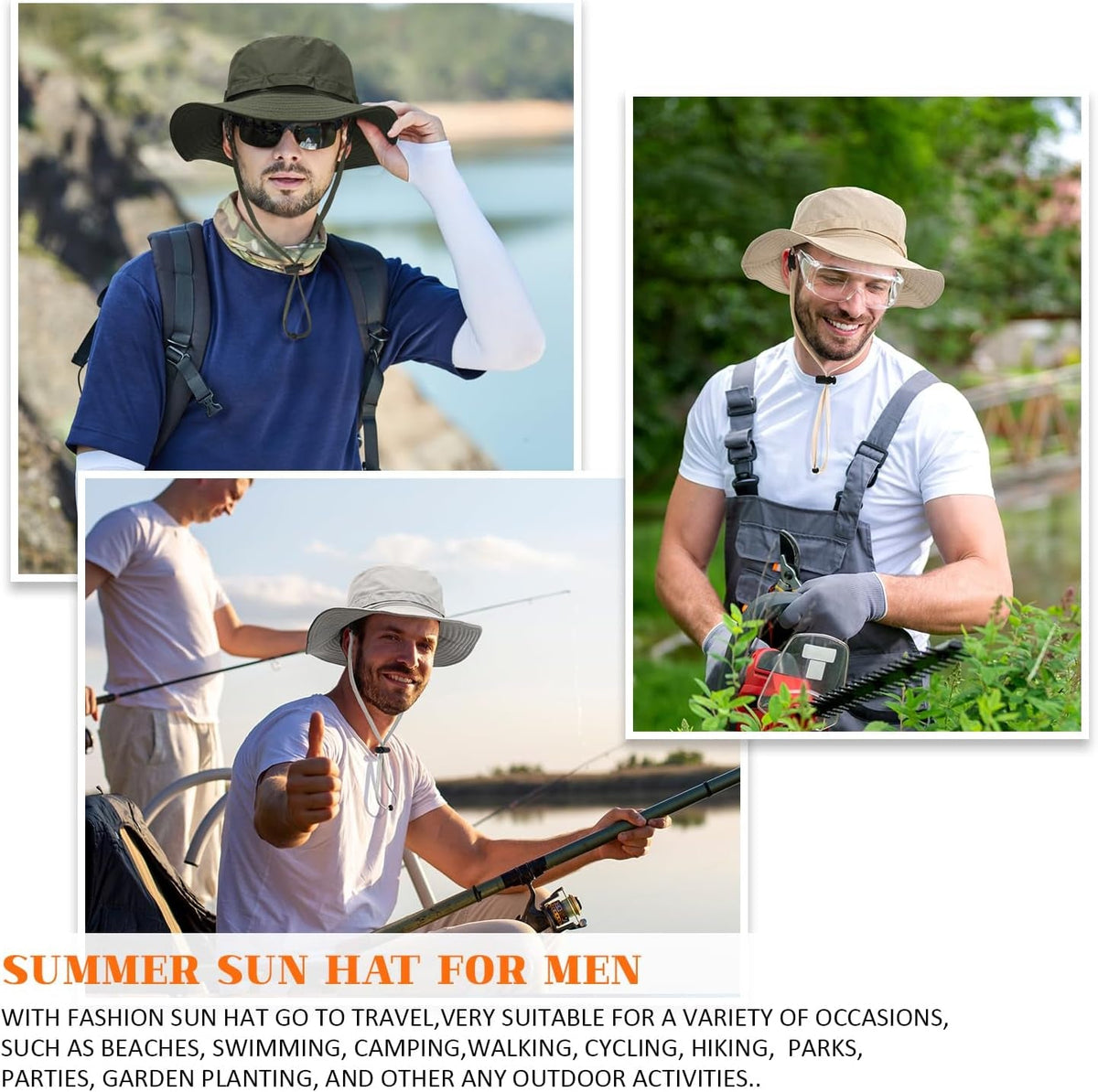 Outdoor Quick-Drying Sun Hat for Men, Summer Man Foldable Sun Protection Wide Brim Sun Hats Bucket Hats Beach Hat UPF 50+