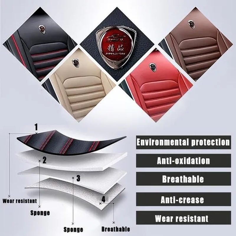 1PC Universal  PU Leather Car Seat Waterproof Luxury Mat Covers  Car Seat Protector Cover Breathable Cushion For Four Season