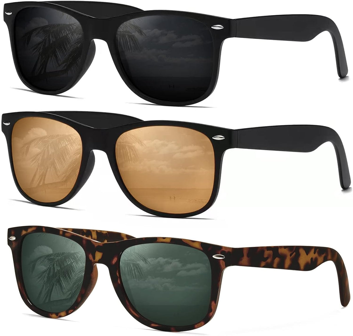 Sunglasses Men Polarized Sunglasses for Womens Trendy Retro Mirror Lens for Driving Fishing UV400 Protection