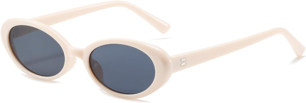 Retro Oval Sunglasses for Women Men Fashion Small Oval Sunglasses 90s Vintage Shades