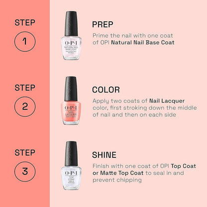 OPI Nail Lacquer, Malaga Wine, Red Nail Polish, 0.5 fl oz