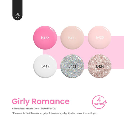 Beetles Gel Nail Polish Kit with 48W light 18 Pcs Gel Starter Kit,6 colors Nude Pink French White Glitter Gel Polish Soak Off Base Top Coat Gel Art Manicure Kit