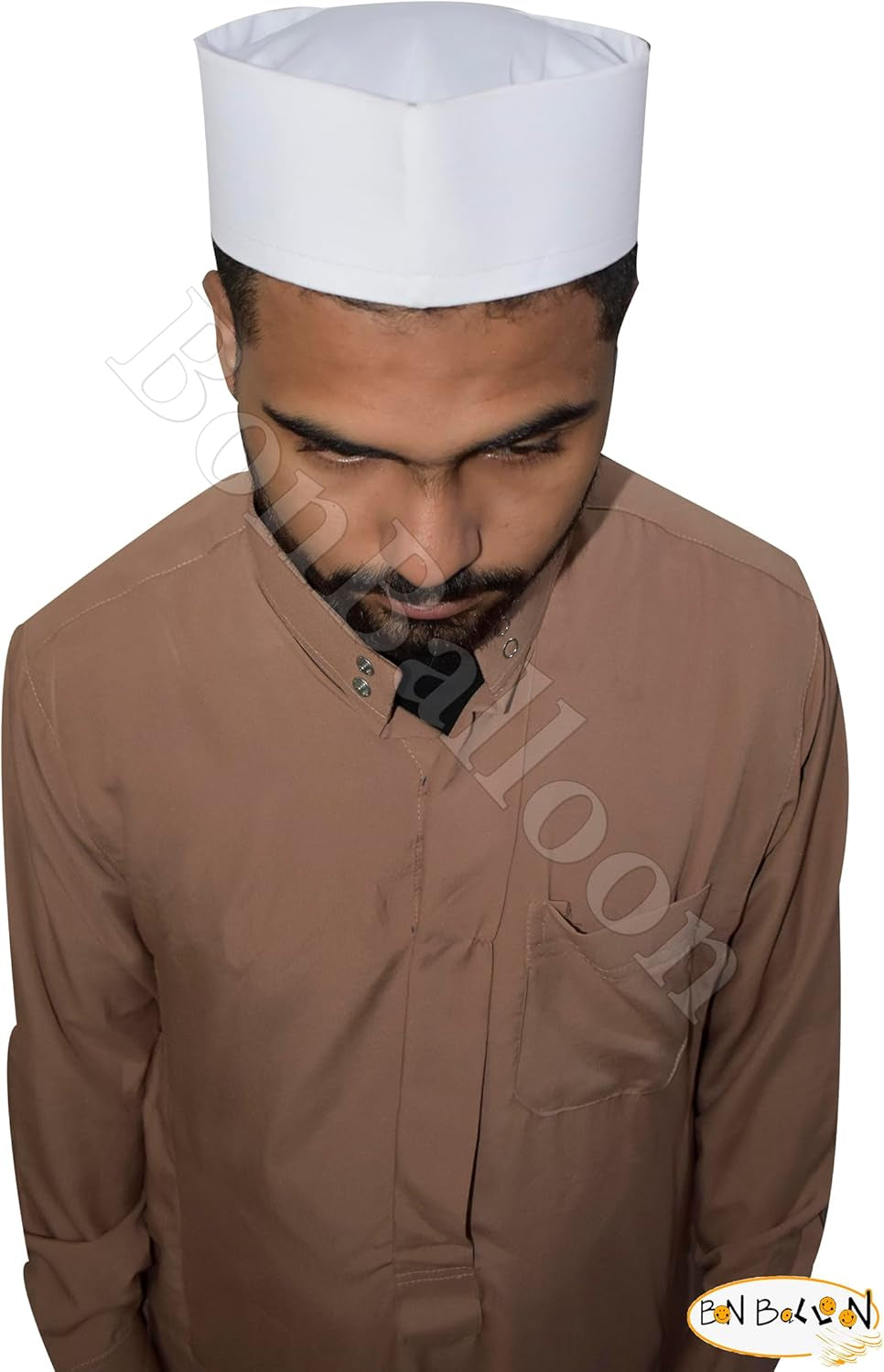 1 Pcs Kufi Koofi Kofi Topi Imam Cap Hat ian Plain White Prayer Muslim Islamic Mens Top Simple Stitch Design Fabric Skull Religious Ceremony Men Headwear Worship Soft Comfortable