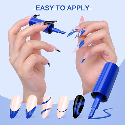 French Gel Nail Polish - 1PC 10ML Blue Gel Polish U V LED Soak Off Gel Quick French Manicure Gel Polish Nail Salon DIY Home for Starters Professionals Party