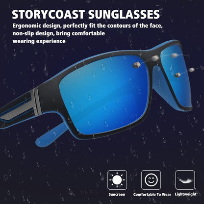 Polarized Sports Sunglasses for Men Women Unbreakable Frame Cycling Fishing Driving