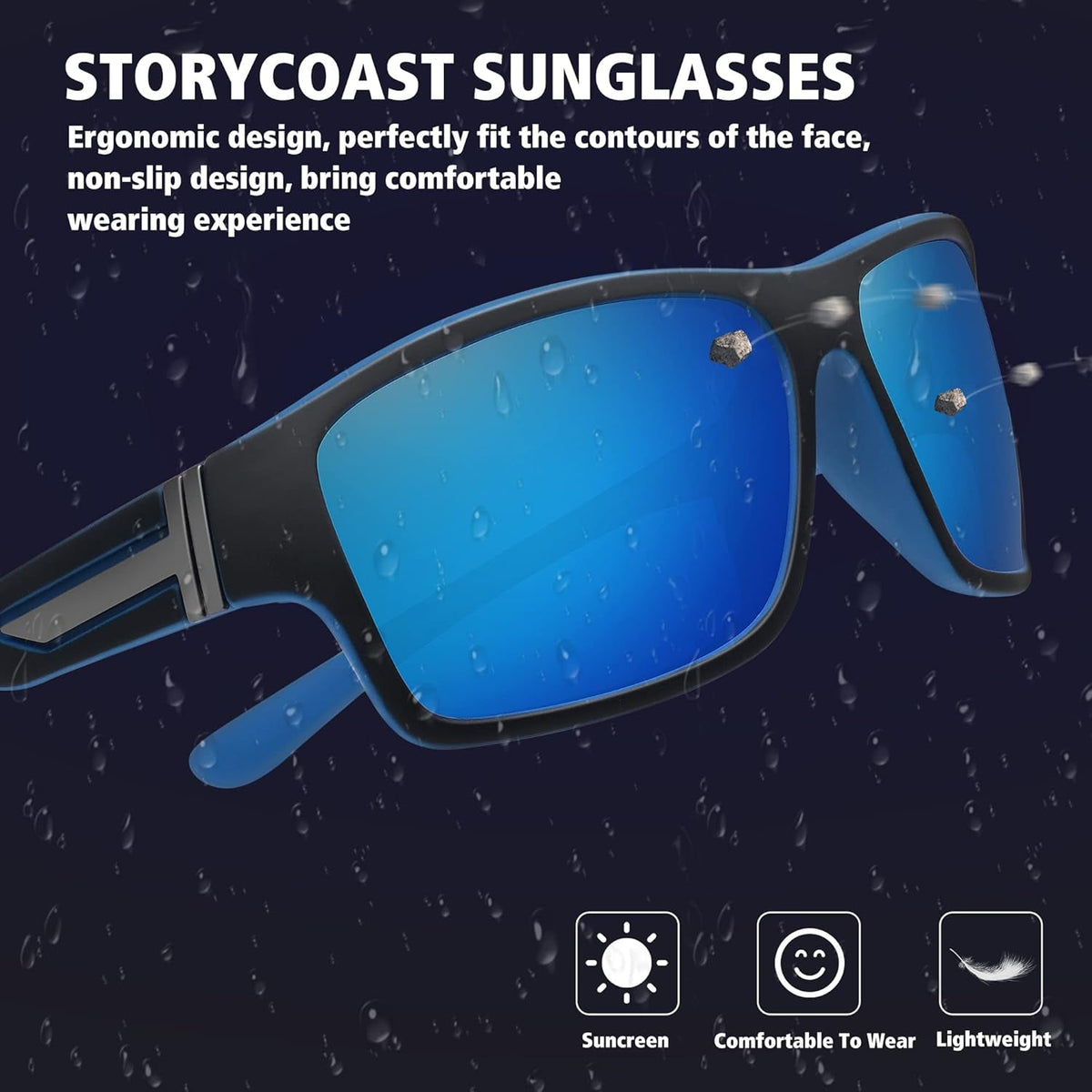 Polarized Sports Sunglasses for Men Women Unbreakable Frame Cycling Fishing Driving