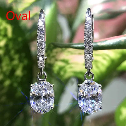 Gorgeous 925 Sterling Silver Diamond Engagement Bridal Wedding Dangle Earring for Women Pendant Earring Anniversary Gift Jewelry