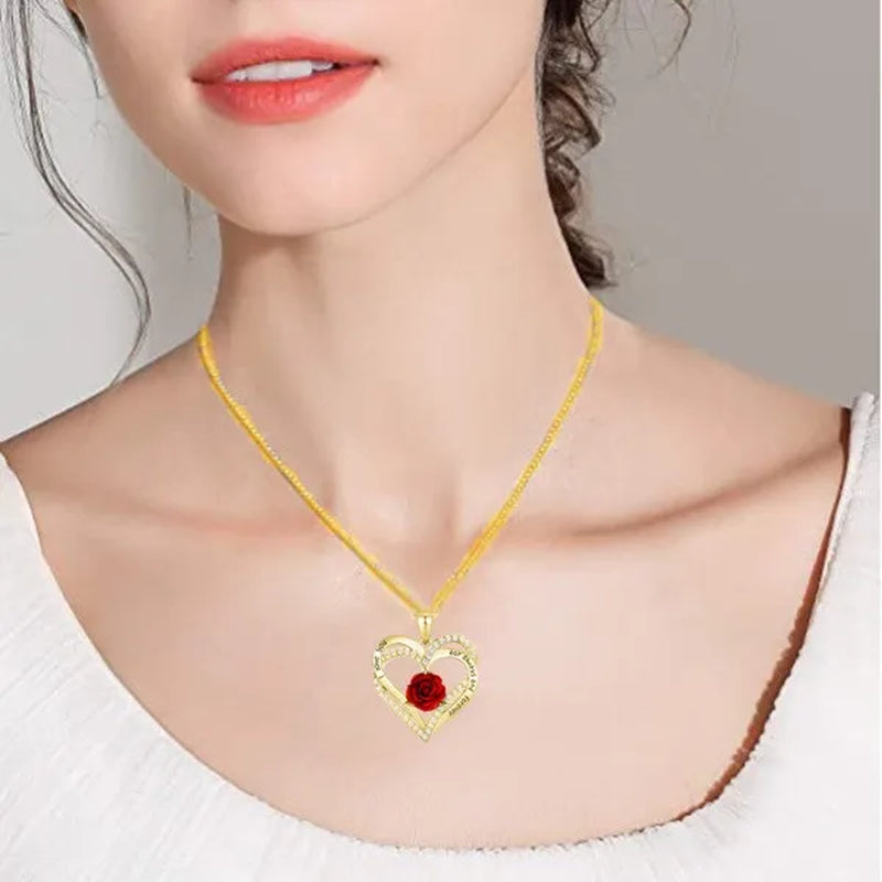 Elegant Fashion Creative Love Rose Necklace Crystal Diamond Rose Pendant Symbolizing Love Women's Necklace Wedding Engagement Wedding Necklace Jewelry Birthday Party Anniversary Gift