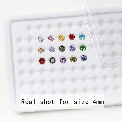 Round Cut 5A Cubic Zirconia Stone Mix 15 Colors Loose CZ Stones Synthetic Gemstone for Jewelry Making
