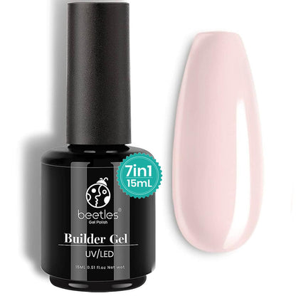 Beetles Builder Nail Gel 12 Pcs, 8-in-1 Pink Pastel Nude Gel Builder for Nails Beige White Colors Hard Gel Builder Extension Gel Nail Strengthener Nail Art Design Spring Gifts for Girls and Women