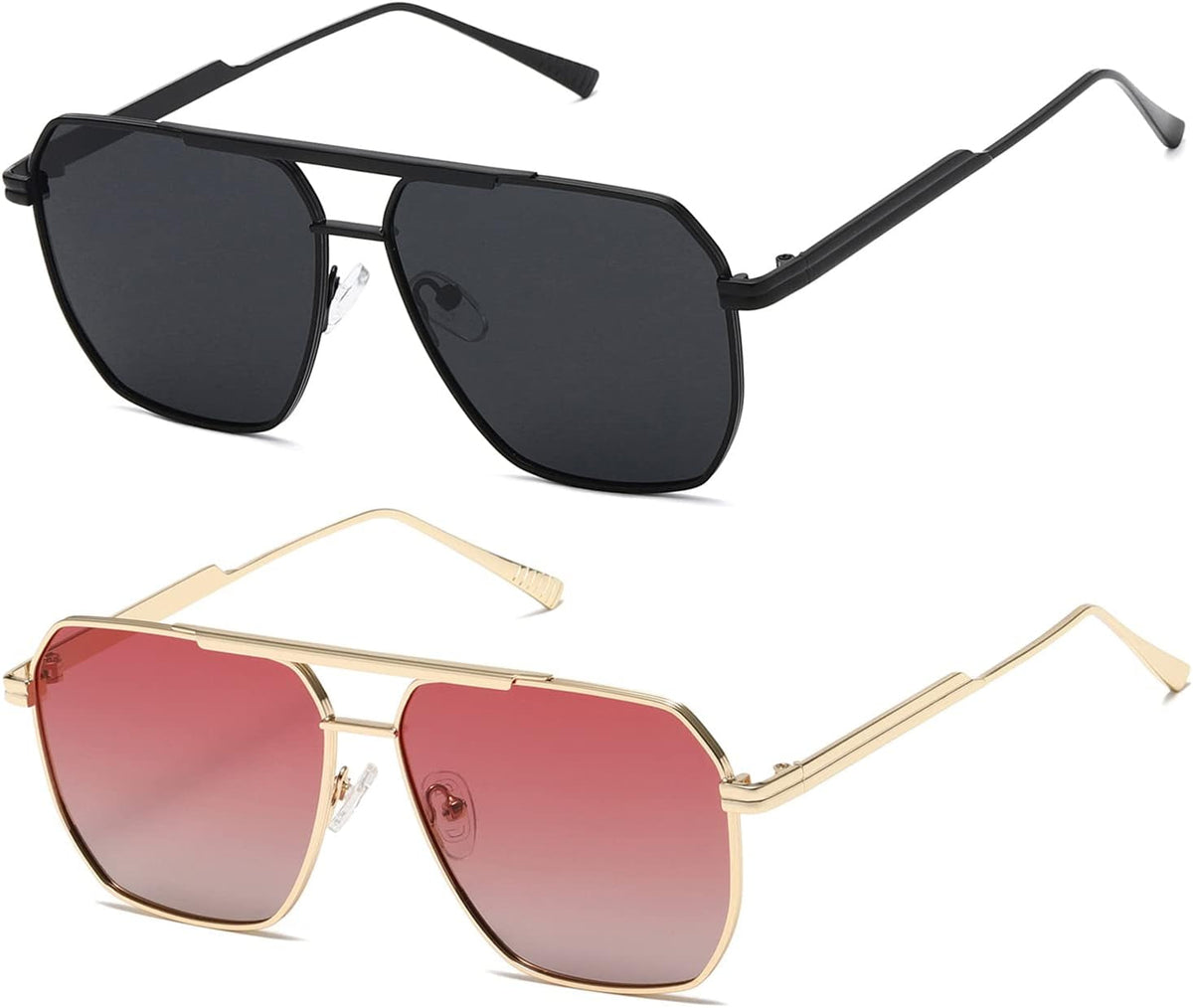 Polarized Sunglasses Womens Men Retro Oversized Square Vintage Shades Classic Large Metal Sun Glasses K1221