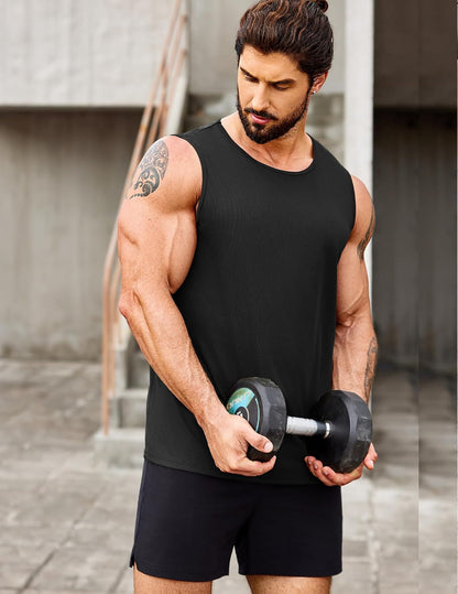 Men'S 2 Pack Muscle Sleeveless Shirt Dry Fit Workout Gym Tank Tops