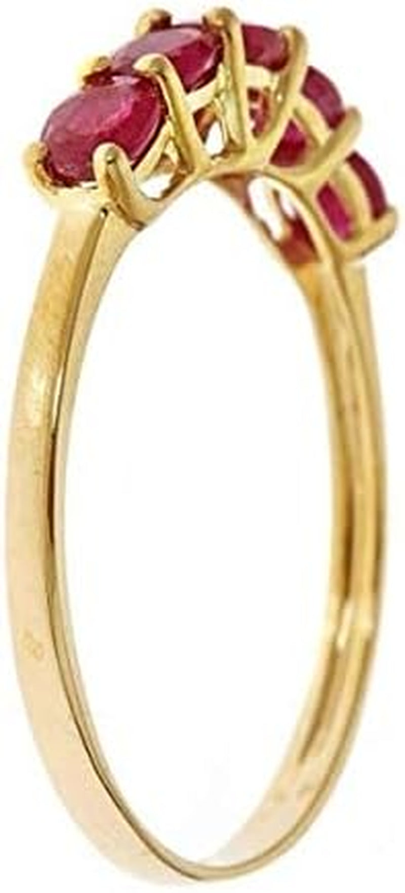 10K Yellow Gold Mozambique Genuine Ruby Ring for Women | Ethically, Authentically & Organically Sourced (Oval-Cut) Shaped Ruby Hand-Crafted Jewelry for Her