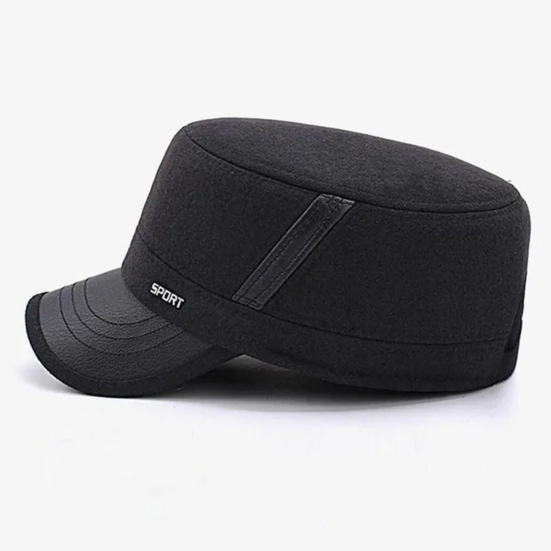 Warm Winter Cap Sport Golf Military Flat Hat For Men Snapback Casquette Bones Dad Cap Gorras Earflaps Thicken Male Baseball Father Gift