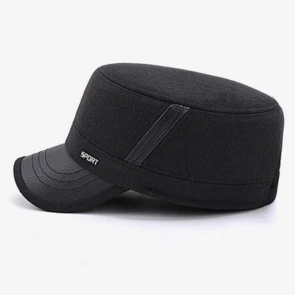 Warm Winter Cap Sport Golf Military Flat Hat For Men Snapback Casquette Bones Dad Cap Gorras Earflaps Thicken Male Baseball Father Gift