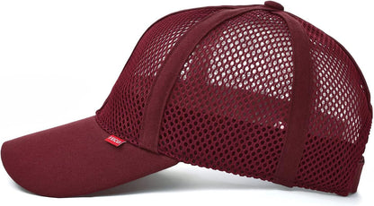 Men Mesh Trucker Baseball Cap Adjustable 6-Panel Hat Outdoor Sports Wear