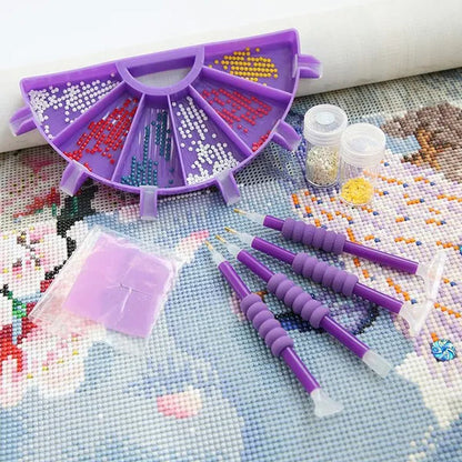 5D DIY Diamond Painting Tool Funnel Design Plastic Tray Diamond Embroidery Accessories Diamond Cross Stitch Tool Sets Bead Sorti
