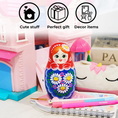 Russian Nesting Dolls Piggy Banks 6'' - Matryoshka Dolls Saving Money Bank - Matryoshka Wooden Nesting Doll Piggy Bank - Russian Doll Money Saving Box