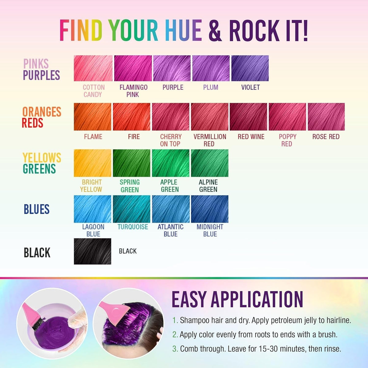 Purple Semi Permanent Conditioning Hair Color, Lasts up to 35 Washes, 3.5 Fluid Ounce