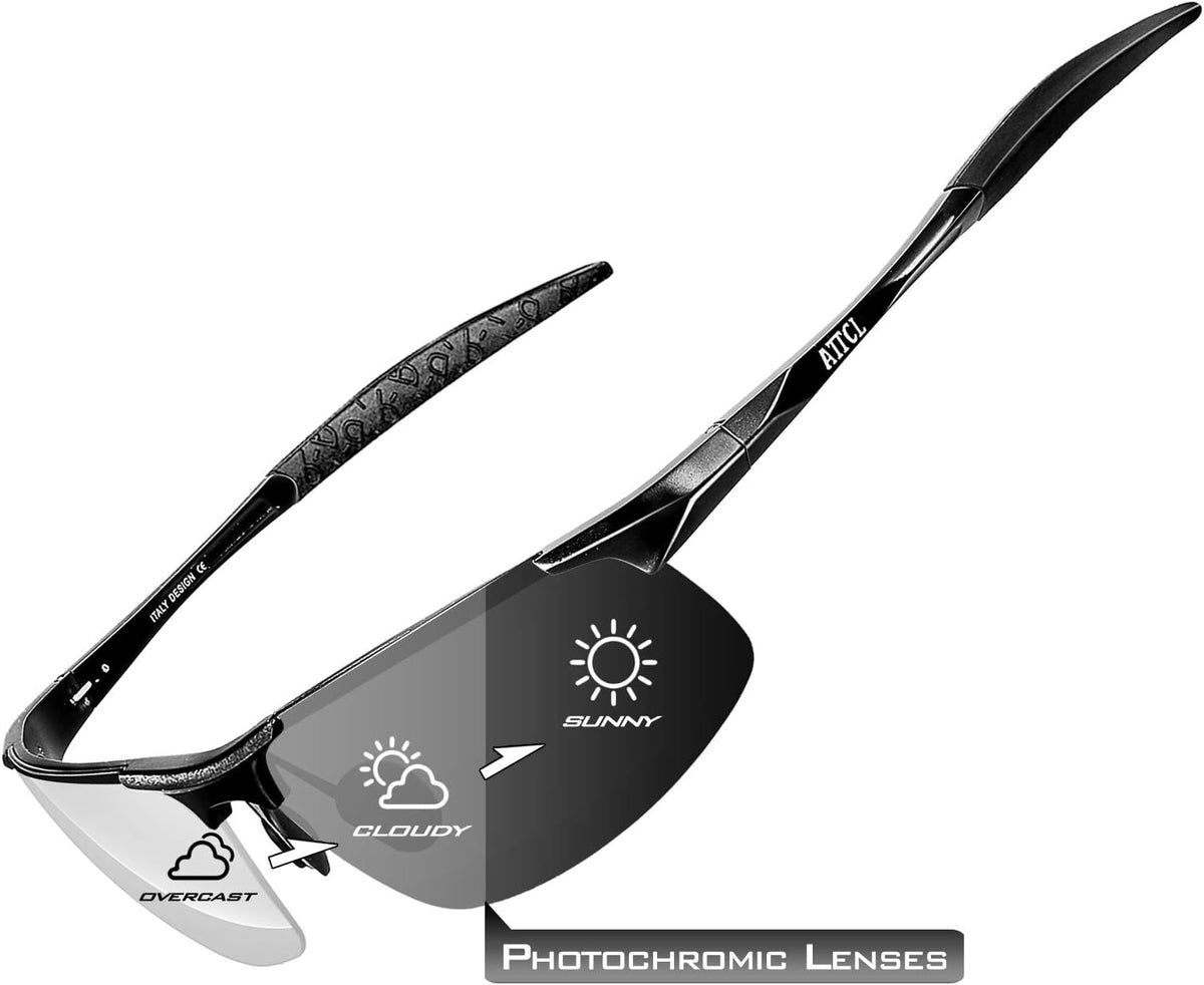 Men's Fashion Driving Polarized Sunglasses for Men - Al-Mg metal Ultralight Frame