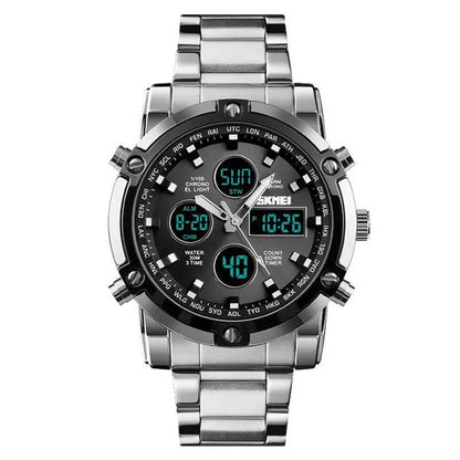 Fashion SKMEI 1389 Top Luxury Brand Stainless Steel Strap Wrist Watch Sport Countdown Watches
