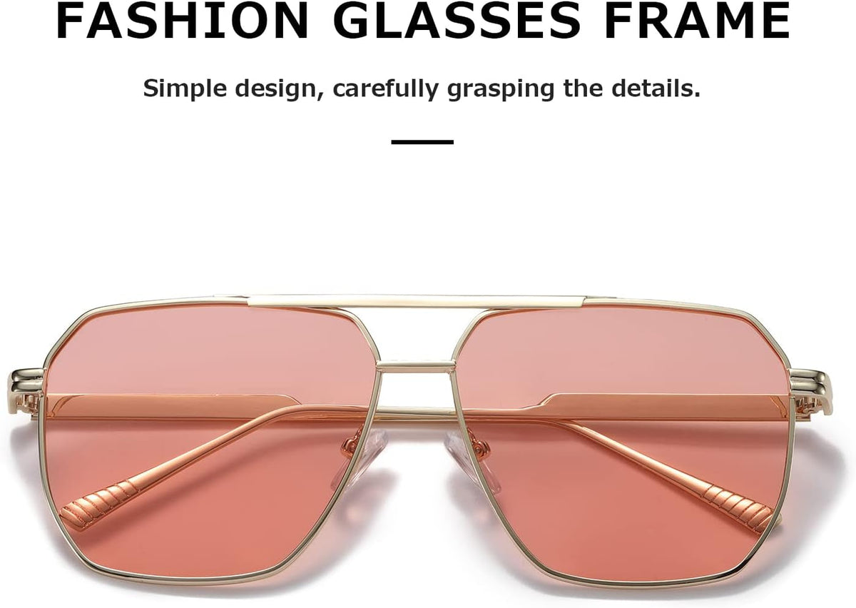 Polarized Sunglasses Womens Men Retro Oversized Square Vintage Shades Classic Large Metal Sun Glasses K1221