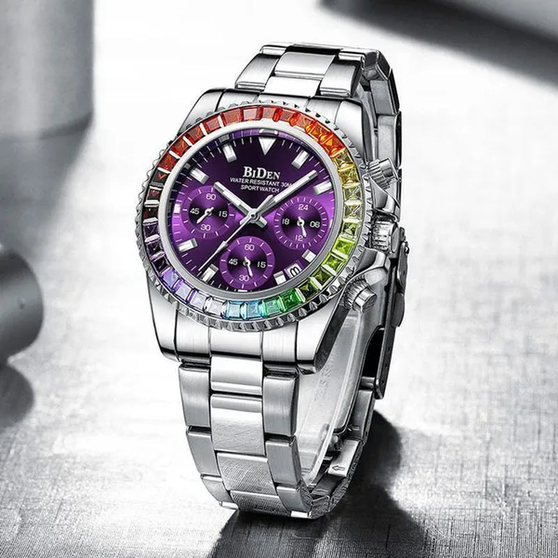 Women Rhinestone Watch Fashion Bling Casual Ladies Watch Female Quartz Rose Gold Watch Crystal Diamond Bracelet Watches For Women Montre Femme Relojes Damen Uhren Orologi Donna