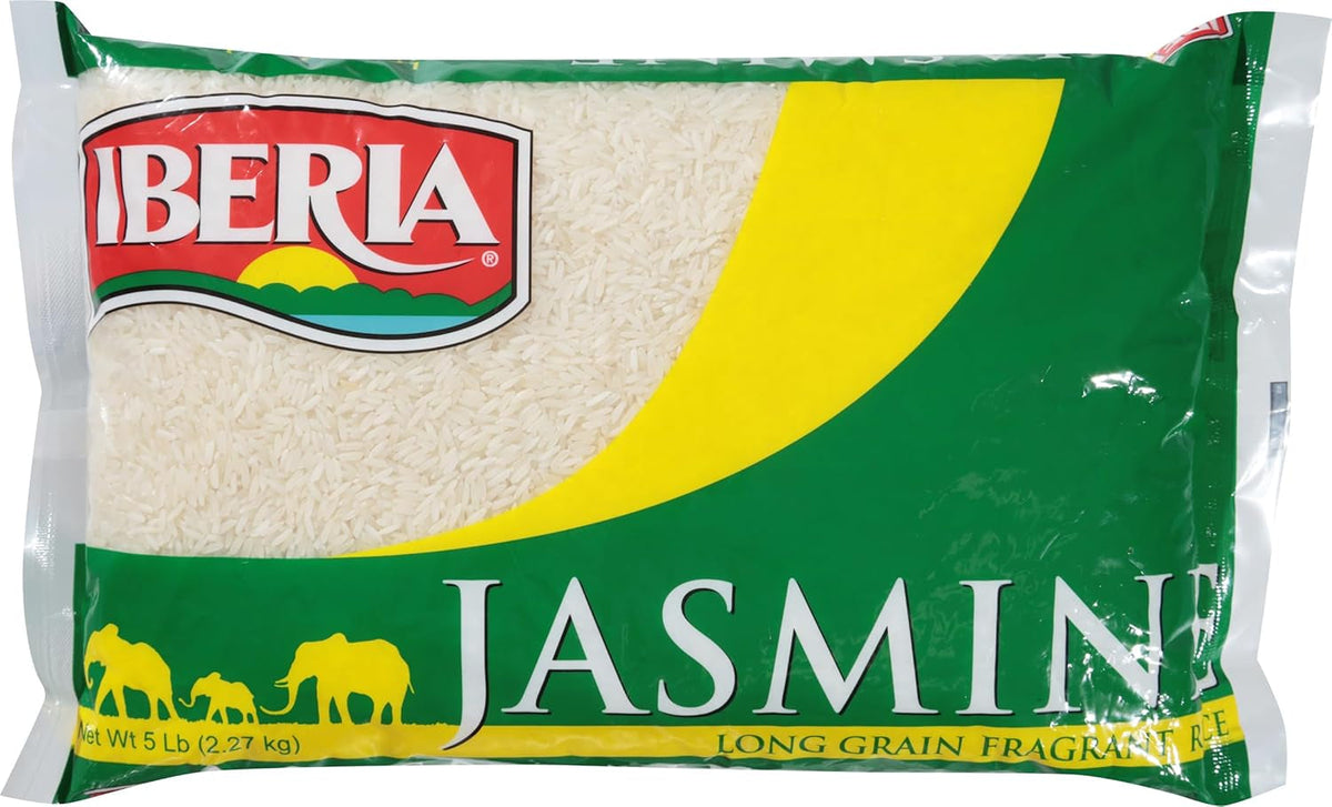 Jasmine Rice, 5 Lbs. Long Grain Naturally Fragrant Enriched Jasmine Rice