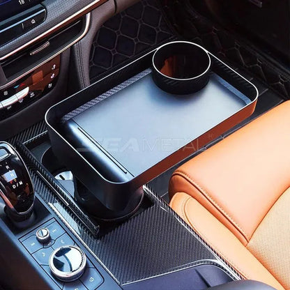 Multifunctional Car Cup Holder with Detachable Tray 360° Rotating Adjustable Car Food Eating Tray Table 3in1 Car Seat Cup Holder Water Bottle Drink Coffee Cleanse Storage