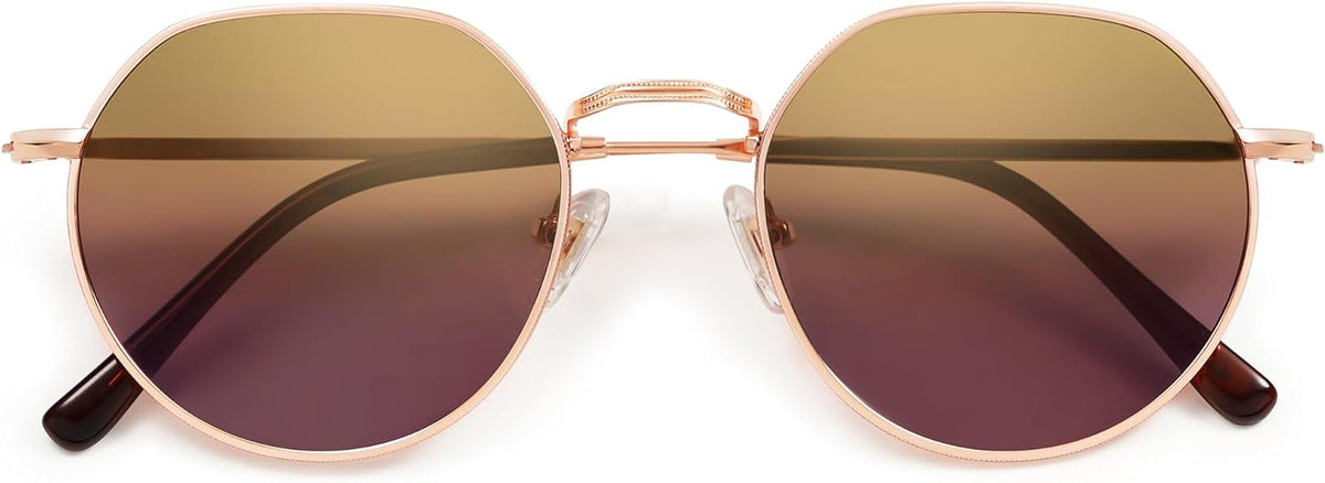 Round Polygon Polarized Sunglasses for Women Men Retro Classic Vintage Shades SJ1157