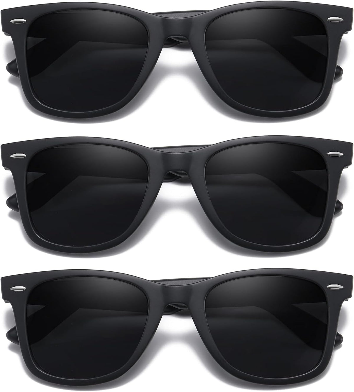Retro Polarized Sunglasses for Women Men Classic Mirror Lens Driving Trendy Sun Glasses UV Protection (3 Pack)