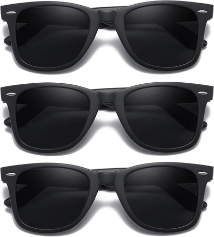 Retro Polarized Sunglasses for Women Men Classic Mirror Lens Driving Trendy Sun Glasses UV Protection (3 Pack)