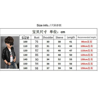 Outdoor Winter New Spring Children Boy Plus Cashmere Thick Leather Jackets Children Fashion Outerwear  (Brown Black)
