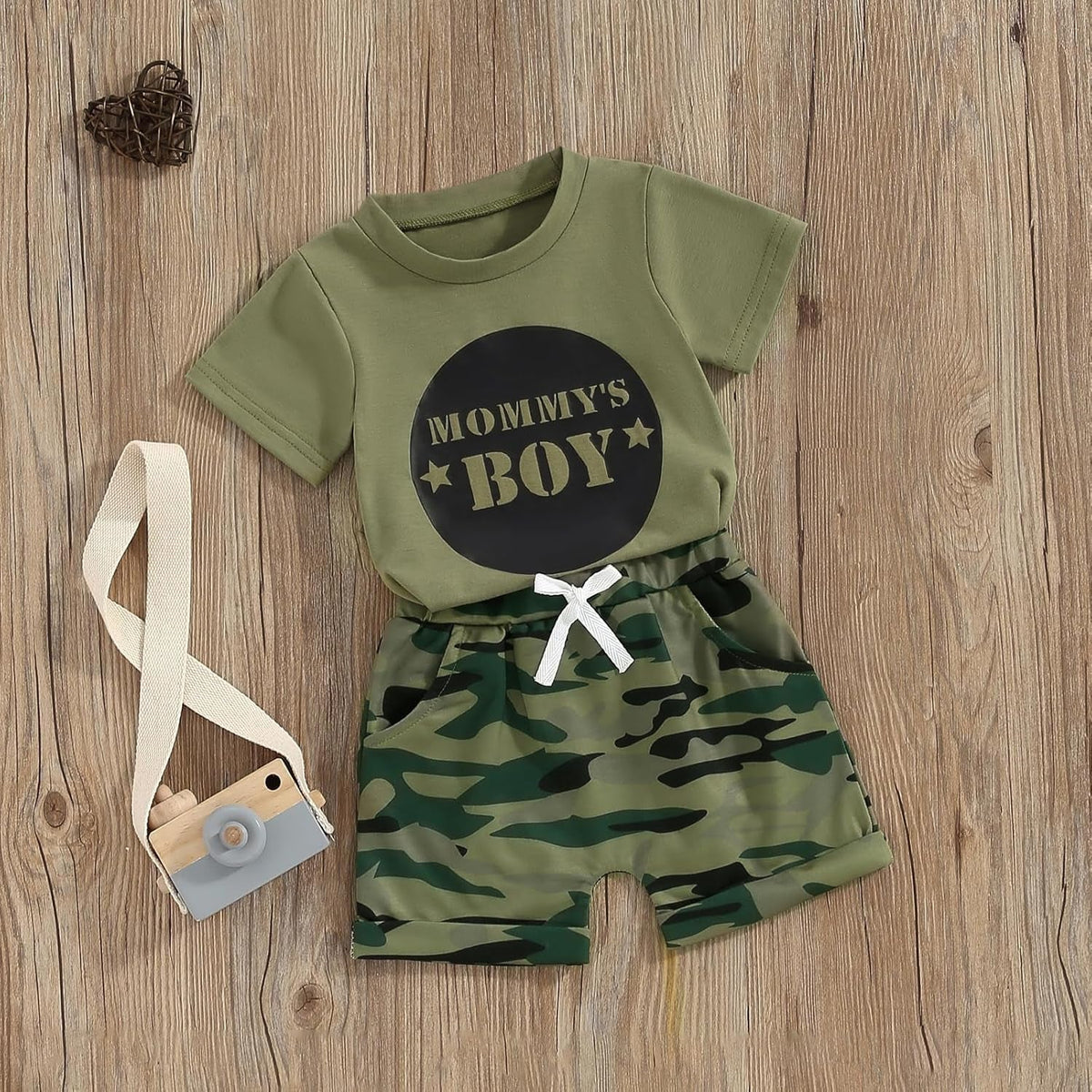 Baby Boy Summer Clothes Mommy Daddy Baby Boy T-Shirt +Camouflage Shorts Infant Toddler Boy Outfits Set