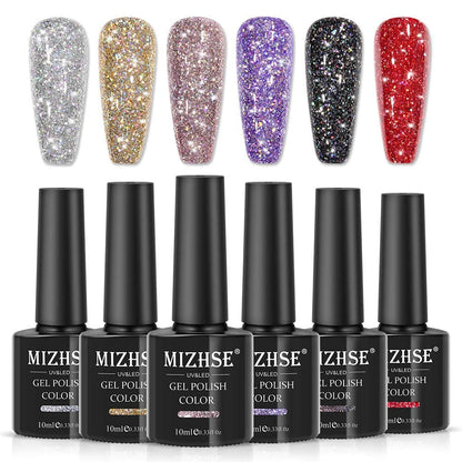 9D Cat Eye Gel Nail Polish, Magnetic Cat Eye Gel Polish Set, 10ml*6 with 2 Magnets, Classic Colors Chameleon Magic Galaxy Effect Soak off Nail Art - Sparkle Stunning Gel Polish Gift for Women