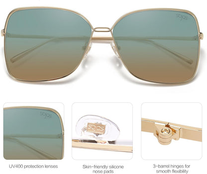 Classic Trendy Square Oversized Sunglasses Womens Mens UV400 Big Large Designer Shades SJ1082