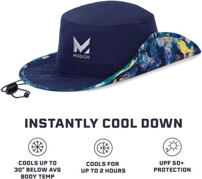 Cooling Bucket Hat - Unisex Wide-Brim Hat for Men & Women - Lightweight, Foldable & Durable - Cools up to 2 Hours